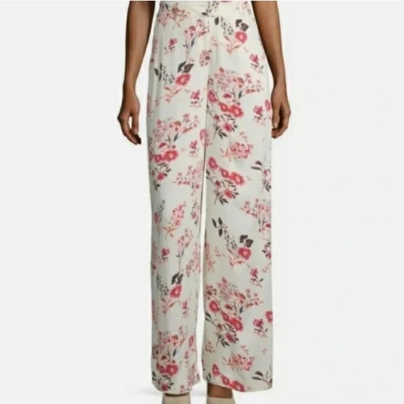 NEW WORTHINGTON Sasha Floral High Waist Wide Leg Pants Multicolor Stretch - Picture 14 of 14